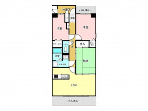 福山市西町、マンションの間取り画像です