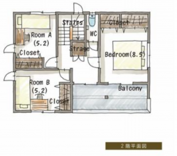 福山市駅家町大字倉光、新築一戸建ての建築プラン例画像です