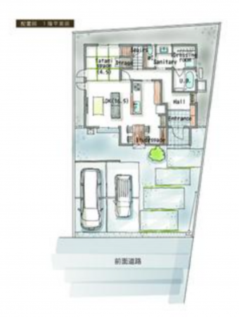 福山市駅家町大字倉光、新築一戸建ての建築プラン例画像です