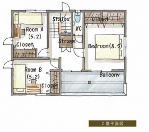 福山市駅家町大字倉光、新築一戸建ての建築プラン例画像です