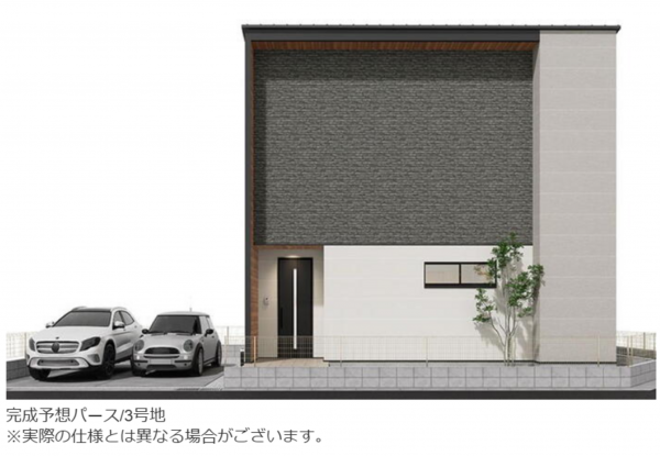 福山市御幸町大字森脇、新築一戸建ての完成予想図（外観）画像です