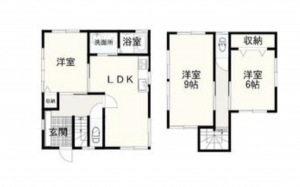 福山市坪生町、中古一戸建ての間取り画像です