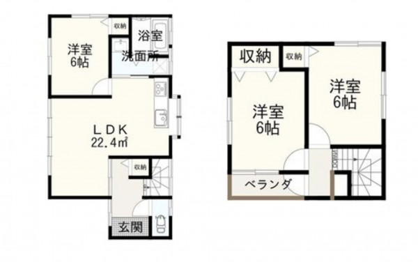 福山市東深津町、中古一戸建ての間取り画像です