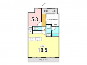 福山市草戸町、マンションの間取り画像です