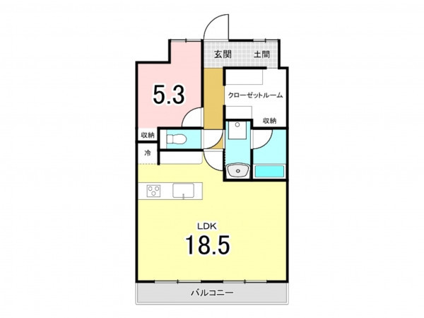 福山市草戸町、マンションの間取り画像です