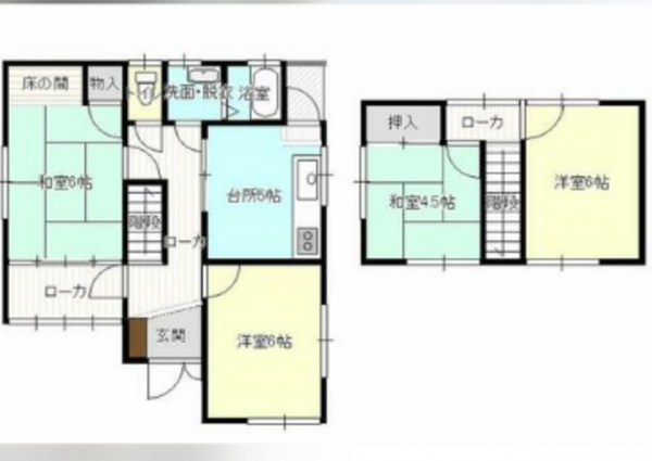 福山市神辺町下御領、中古一戸建ての間取り画像です