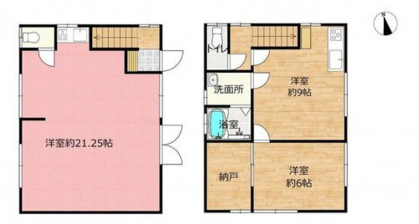 福山市入船町、中古一戸建ての間取り画像です