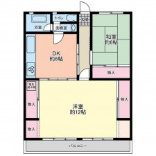 福山市西町、マンションの間取り画像です