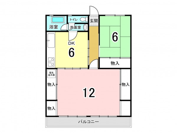 福山市西町、マンションの間取り画像です