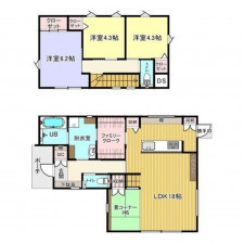 福山市蔵王町、中古一戸建ての間取り画像です
