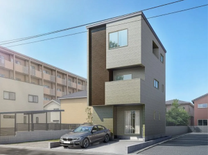福山市東町、新築一戸建ての外観画像です