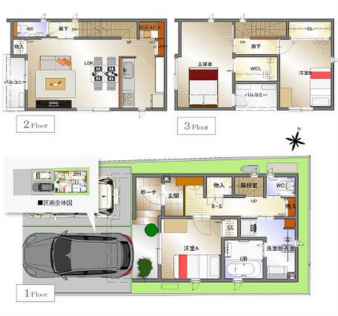 福山市東町、新築一戸建ての間取り画像です