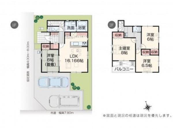 福山市新涯町、新築一戸建ての間取り画像です