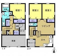 福山市、中古一戸建ての間取り画像です