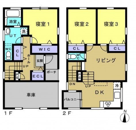 福山市、中古一戸建ての間取り画像です