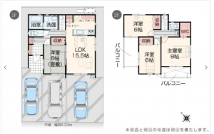 福山市瀬戸町山北、新築一戸建ての間取り画像です