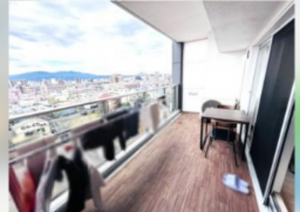 福山市三吉町、マンションのバルコニー画像です