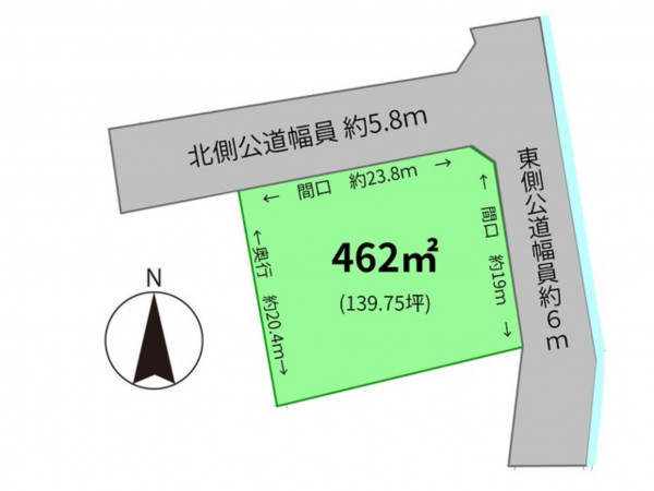福山市加茂町字中野、土地の間取り画像です