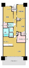 福山市東桜町、マンションの間取り画像です