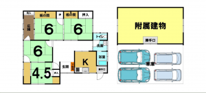 倉敷市玉島勇崎、中古一戸建ての間取り画像です