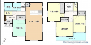 倉敷市玉島乙島、中古一戸建ての間取り画像です