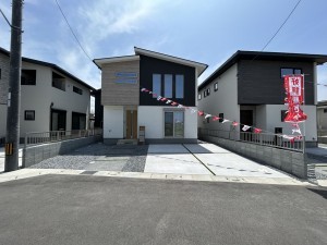 倉敷市連島町鶴新田、新築一戸建ての外観画像です