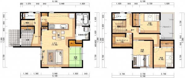 倉敷市堀南、中古一戸建ての間取り画像です