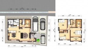 倉敷市藤戸町天城、新築一戸建ての間取り画像です