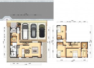 倉敷市堀南、新築一戸建ての間取り画像です