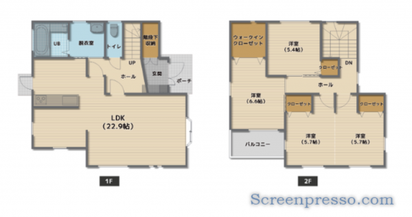 倉敷市中庄、中古一戸建ての間取り画像です