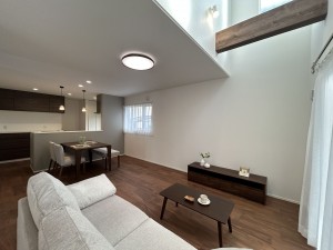 倉敷市笹沖、新築一戸建ての居間画像です