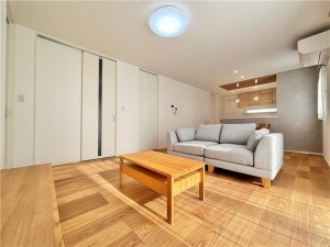 倉敷市西中新田、新築一戸建ての居間画像です