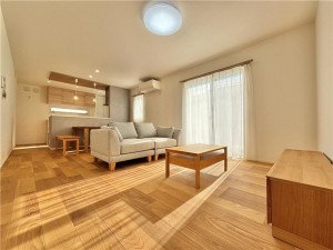 倉敷市西中新田、新築一戸建ての居間画像です
