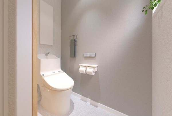 倉敷市連島町鶴新田、新築一戸建てのトイレ画像です