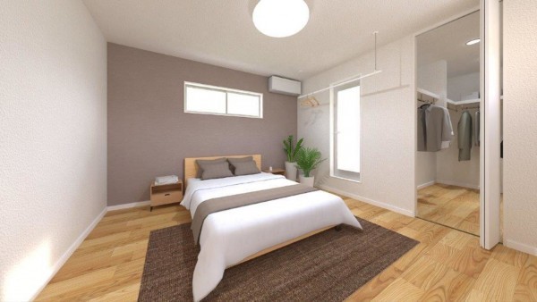 倉敷市連島町鶴新田、新築一戸建ての寝室画像です