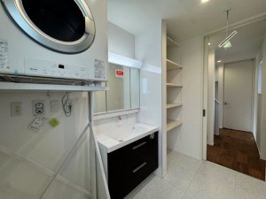 倉敷市西中新田、新築一戸建ての洗面画像です