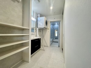 倉敷市北畝、新築一戸建ての洗面画像です
