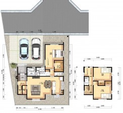 倉敷市中畝、新築一戸建ての間取り画像です