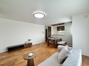 倉敷市中畝、新築一戸建ての居間画像です