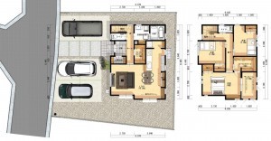倉敷市片島町、新築一戸建ての間取り画像です