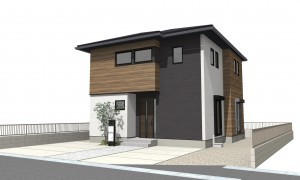 倉敷市片島町、新築一戸建ての完成予想図（外観）画像です