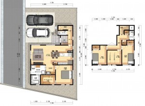 倉敷市田ノ上、新築一戸建ての間取り画像です