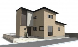 倉敷市田ノ上、新築一戸建ての外観画像です