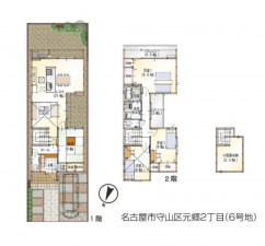 名古屋市守山区元郷、新築一戸建ての間取り画像です