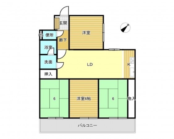 名古屋市守山区小幡千代田、マンションの間取り画像です