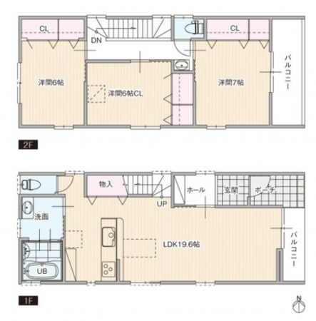 名古屋市守山区大字中志段味、新築一戸建ての間取り画像です