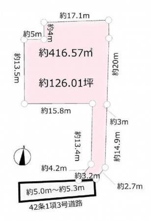 名古屋市守山区大字中志段味、土地の間取り画像です