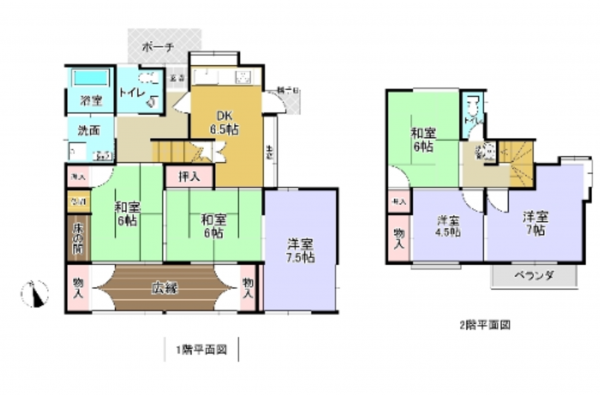 名古屋市守山区桔梗平、新築一戸建ての間取り画像です