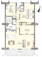 名古屋市守山区苗代、マンションの間取り画像です