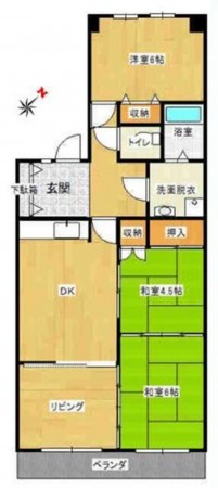 名古屋市守山区御膳洞、マンションの間取り画像です